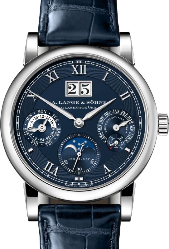 A Lange Sohne Saxonia Langematik Perpetual White Gold 38.5mm Blue Dial 310.028 E - BRAND NEW