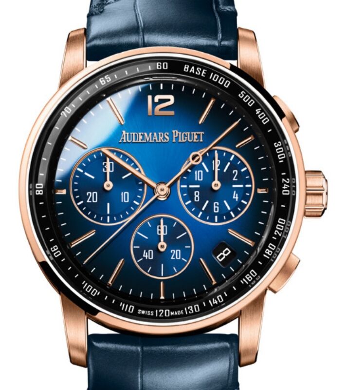 新しいスタイル Rose Chronograph 11.59 Code Piguet Audemars Gold Blue 41mm 洋楽