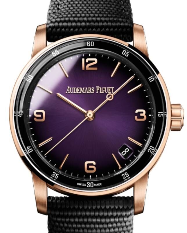 Audemars Piguet Code 11.59 Selfwinding Rose Gold 41mm Purple Dial Rubber Strap 15210OR.OO.A002KB.02