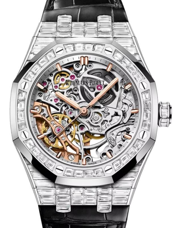 Audemars Piguet Royal Oak Double Balance Wheel Openworked 37mm White Gold Baguette Diamonds 15469BC.ZZ.D001CR.01