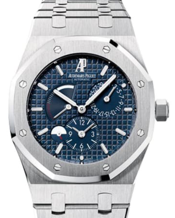 Audemars Piguet Royal Oak Dual Time 26120ST.OO.1220ST.02 Blue Index 39mm Stainless Steel Bracelet 