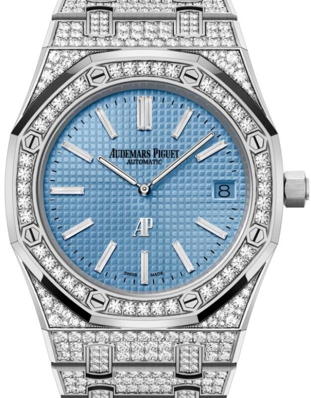 Audemars Piguet Royal Oak Extra-Thin White Gold/Diamond 39mm Light Blue Dial 15202BC.ZZ.1241BC.02