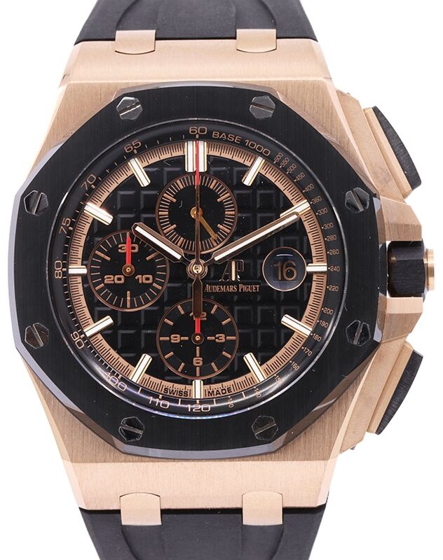Audemars Piguet Royal Oak Offshore Chronograph Rose Gold Ceramic 44mm Black 26401RO.OO.A002CA.02 - PRE-OWNED