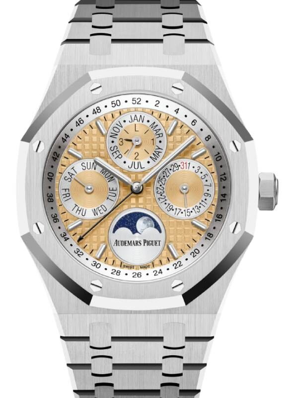 Audemars Piguet Royal Oak Perpetual Calendar Indonesia Platinum Salmon Pink Gold Dial 26611PT.OO.1220PT.01