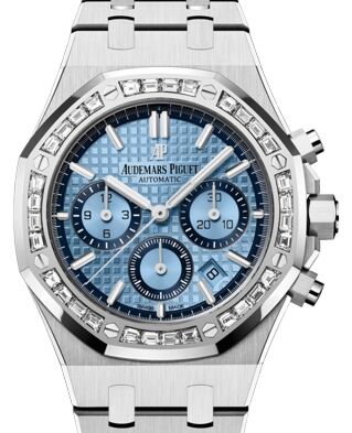 Audemars Piguet Royal Oak Chronograph White Gold 38mm Blue Dial Diamond Bezel 26318BC.ZZ.1256BC.01