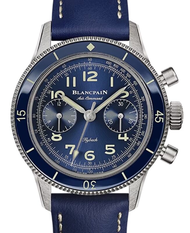 Blancpain Air Command Flyback Chronograph Titanium 36mm Blue Dial AC03 12B40 63A - BRAND NEW