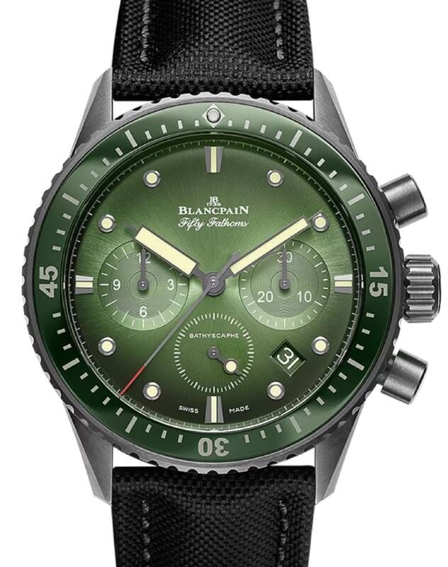 Blancpain Fifty Fathoms Bathyscaphe Chronographe Flyback Ceramic Green Dial 5200 0153 B52A