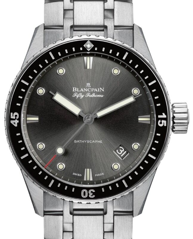 Blancpain Fifty Fathoms Bathyscaphe Steel 43mm Grey Dial Steel Bracelet 5000 1110 70B - BRAND NEW