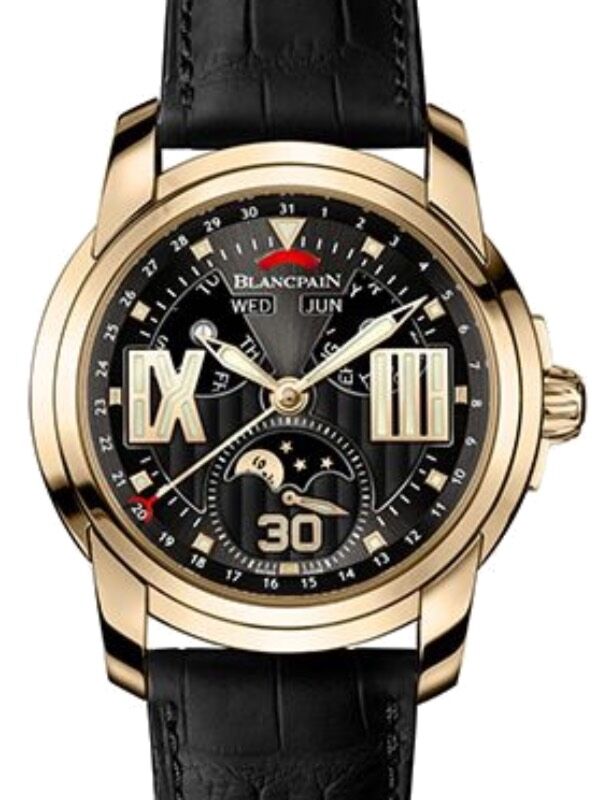 Blancpain L-Evolution Moonphase 8 Days Rose Gold 43.5mm Black Dial Alligator Leather Strap 8866 3630 53B - BRAND NEW