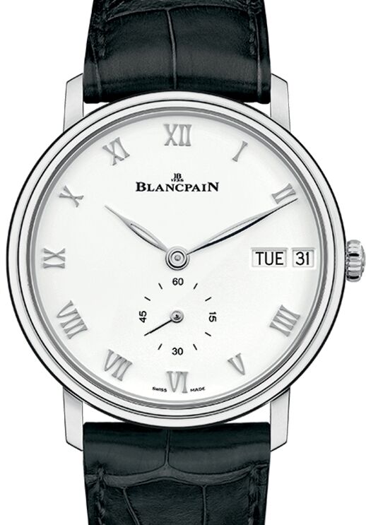 Blancpain Villeret Jour Date Steel White Dial Alligator Leather Strap 6652 1127 55B - BRAND NEW
