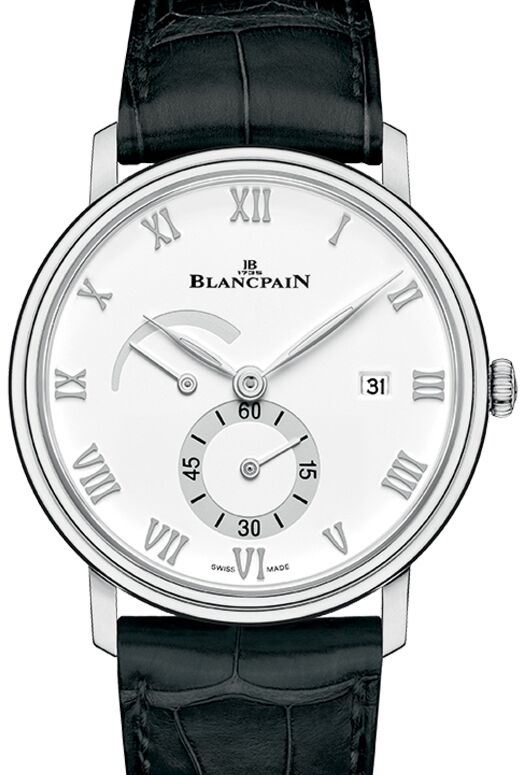 Blancpain Villeret Ultraplate Steel White Dial Alligator Leather Strap 6606A 1127 55B - BRAND NEW