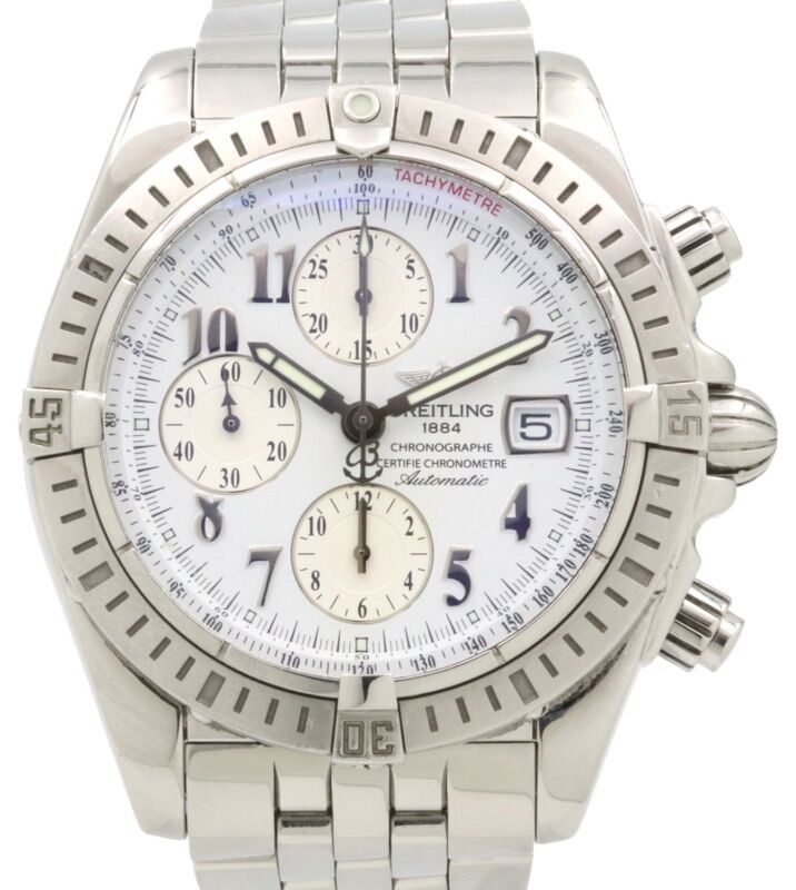Breitling Evolution White A13356 Stainless Steel Chronomat Men?s 44mm Stainless Steel