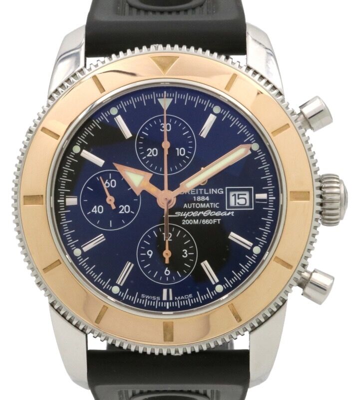 Breitling Superocean Heritage U13320 Chronograph 46mm Rose Gold Steel Black Automatic PRE OWNED