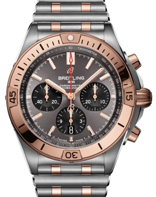 Breitling Chronomat B01 42 Stainless Steel/Red Gold Grey Dial UB0134101B1U1