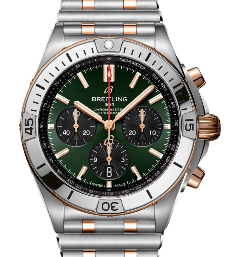 Breitling Chronomat B01 42 Steel/Red Gold Green Dial UB0134131L1U1