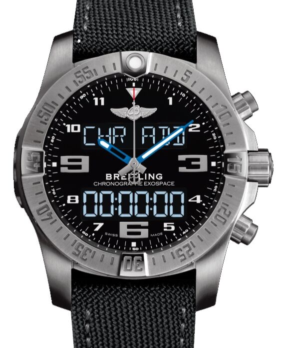 Breitling Exospace B55 Black Dial Titanium Bezel Military Strap 46mm EB5510H1.BE79 - BRAND NEW