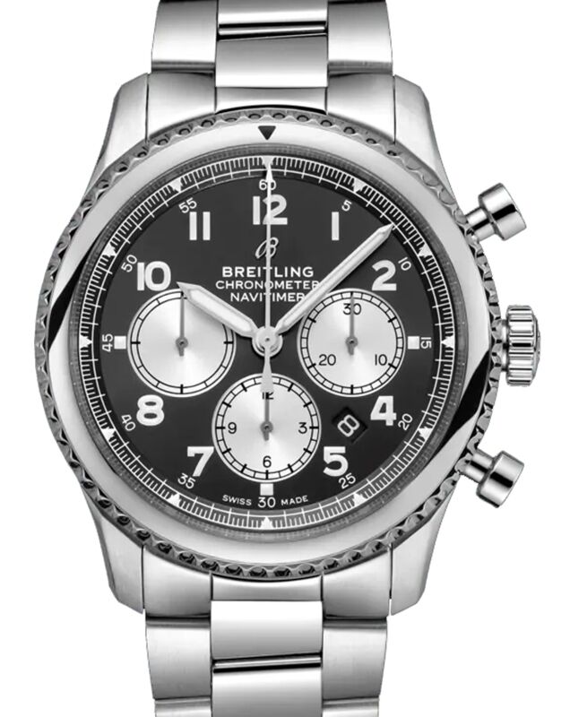 Breitling Navitimer 8 B01 Chronograph 43 Stainless Steel Black Dial  AB0117131B1A1 - BRAND NEW