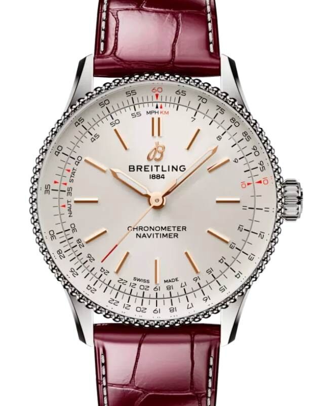 Breitling Navitimer Automatic 36 Stainless Steel Cream Dial Leather Strap A17327211G1P1