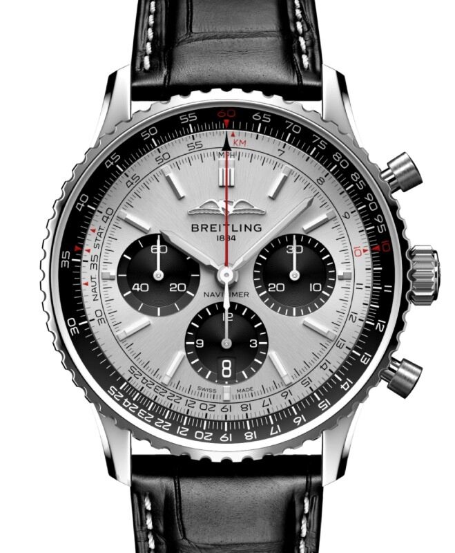 Breitling Navitimer B01 Chronograph 43 Stainless Steel Silver Dial AB0138241G1P1