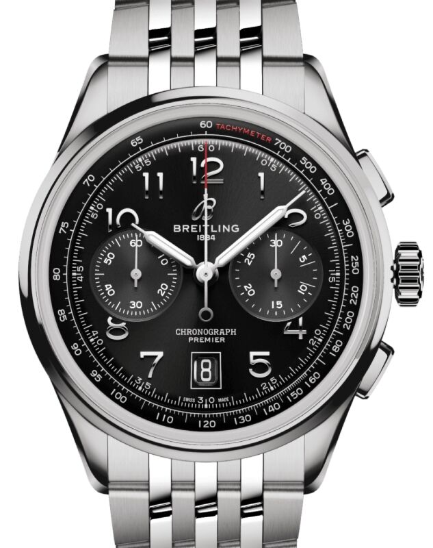 Breitling Premier B01 Chronograph 42 Stainless Steel Black Dial AB0145221B1A1