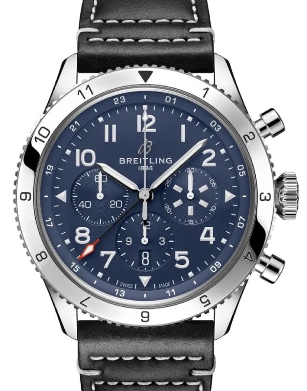 Breitling Super AVI B04 Chronograph GMT 46 Tribute To Vought F4U Corsair Stainless Steel Blue Dial AB04451A1C1X1