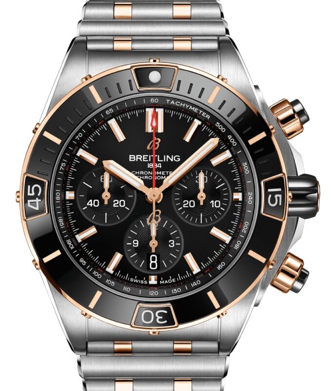 Breitling Super Chronomat B01 44 Stainless Steel/Red Gold Black Dial UB0136251B1U1
