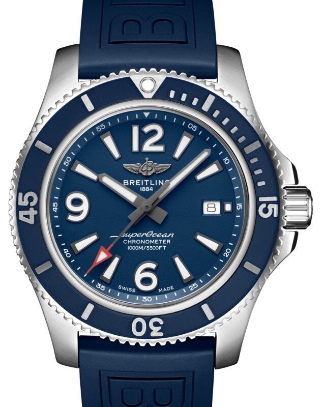Breitling Superocean Automatic 44 Stainless Steel 44mm Blue Dial Rubber Strap A17367D81C1S1 BRAND NEW