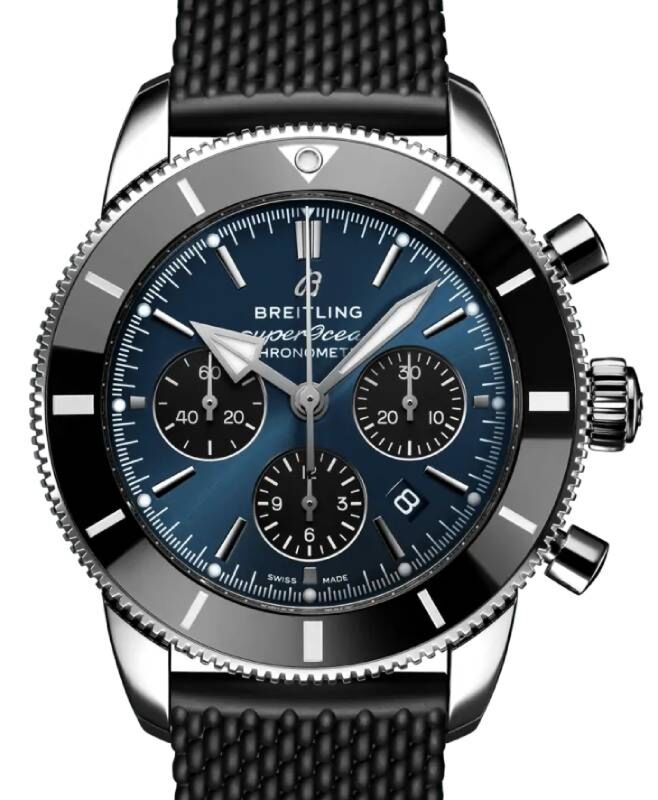 Breitling Superocean Heritage B01 Chronograph 44 Blue Dial Stainless Steel Rubber Strap AB0162121C1S1