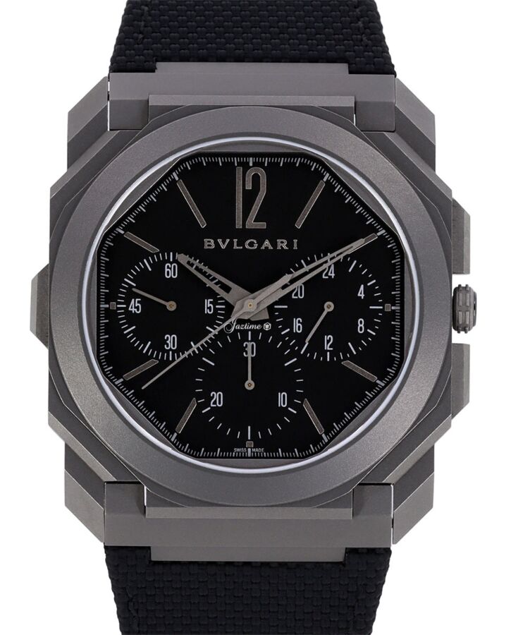 Bulgari Octo Finissimo Chronograph GMT Titanium Black Dial 103371