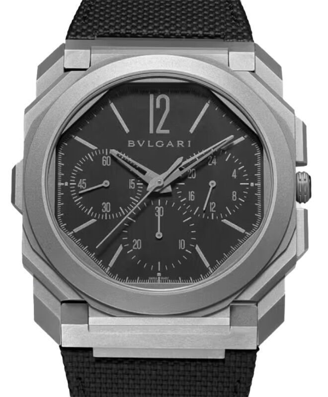 Bulgari Octo Finissimo Chronograph GMT Titanium Black Dial 103371
