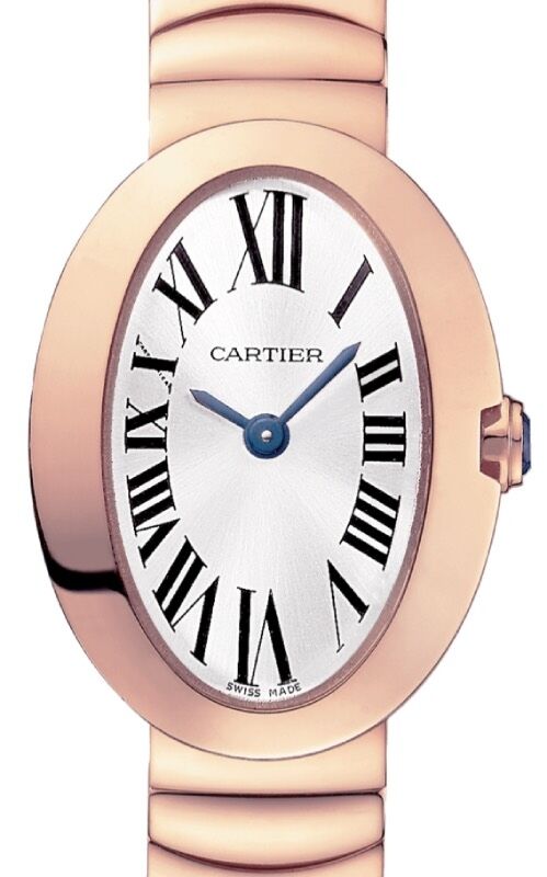 Cartier Baignoire Ladies Watch Quartz Mini Rose Gold Silver Dial Rose Gold Bracelet W8000015 - BRAND NEW