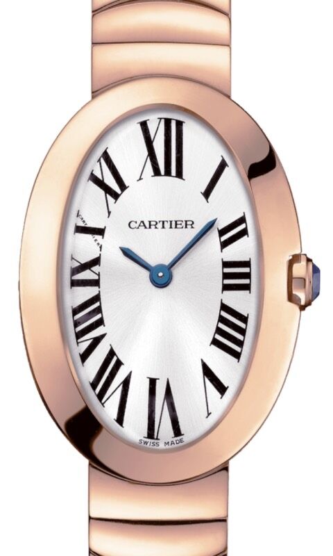 Cartier Baignoire Ladies Watch Small Quartz Rose Gold Silver Dial Rose Gold Bracelet W8000005 - BRAND NEW