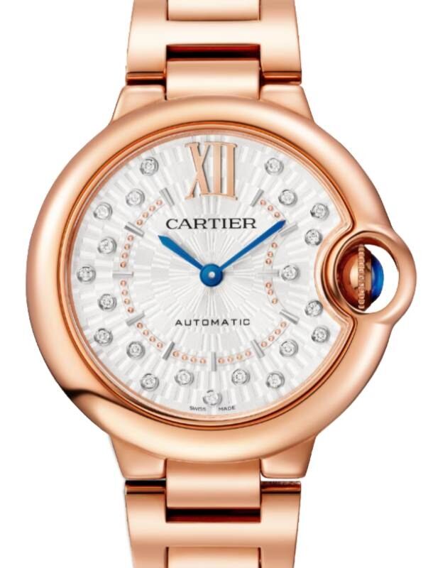 Cartier Ballon Bleu de Cartier 33mm Rose Gold Diamond Dial WGBB0054
