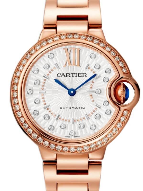 Cartier Ballon Bleu de Cartier 36mm Rose Gold Diamond Bezel & Dial WJBB0083