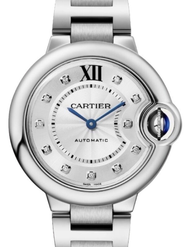 Cartier Ballon de Cartier Steel 33mm Silver Diamond Dial W4BB0021