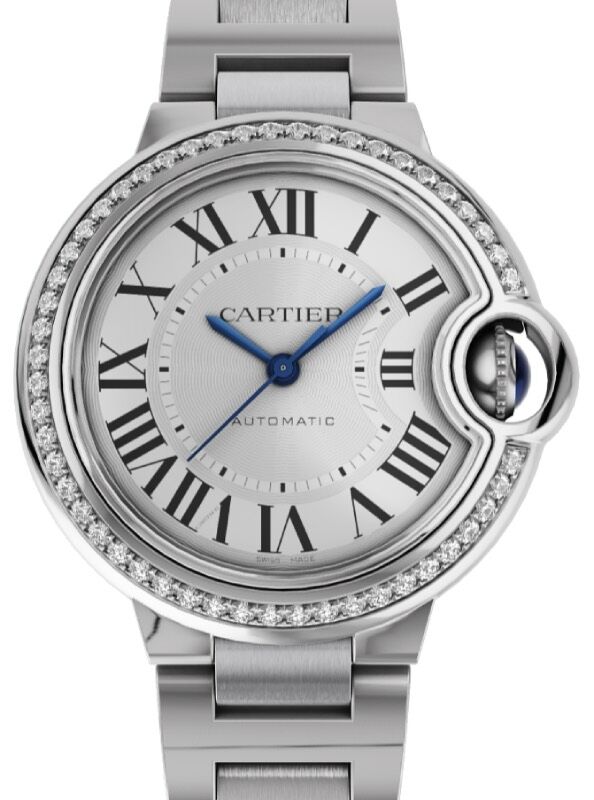 Cartier Ballon de Cartier 33mm Steel/Diamonds Silver Dial W4BB0023