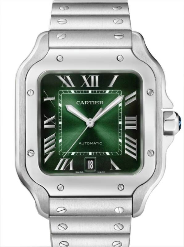 Santos de Cartier Large Steel Green Dial WSSA0062