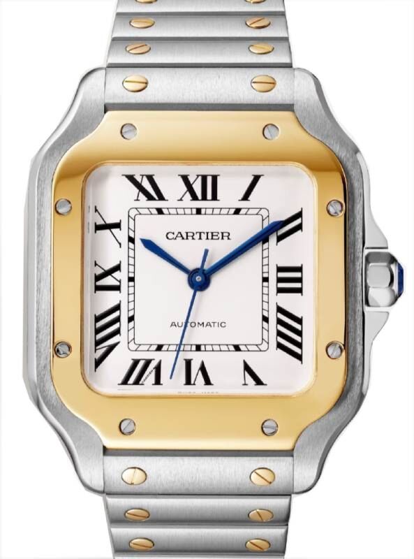 Santos de Cartier Medium Steel/Yellow Gold Silver Dial W2SA0016