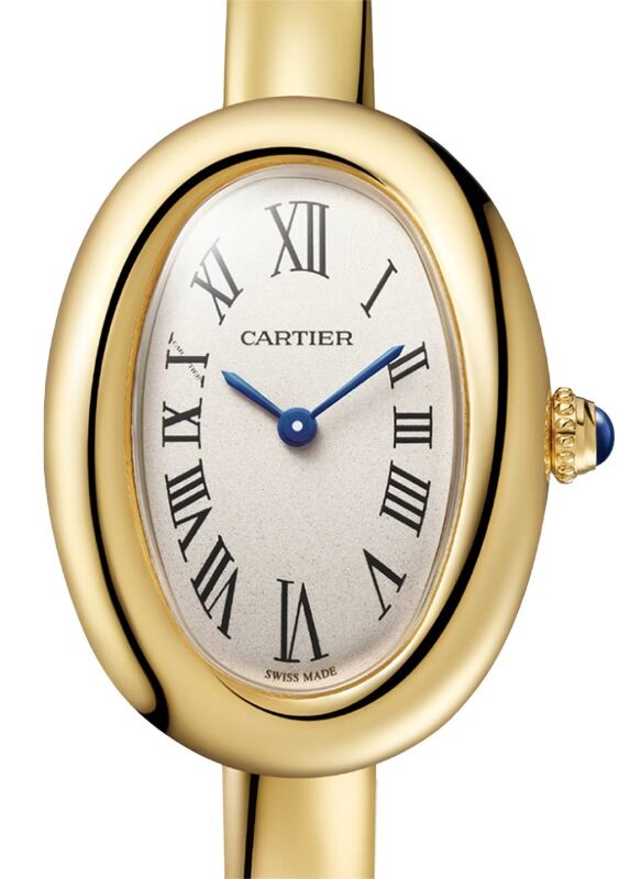 Cartier Baignoire Small SIze 16 Quartz Yellow Gold Silver Dial WGBA0025