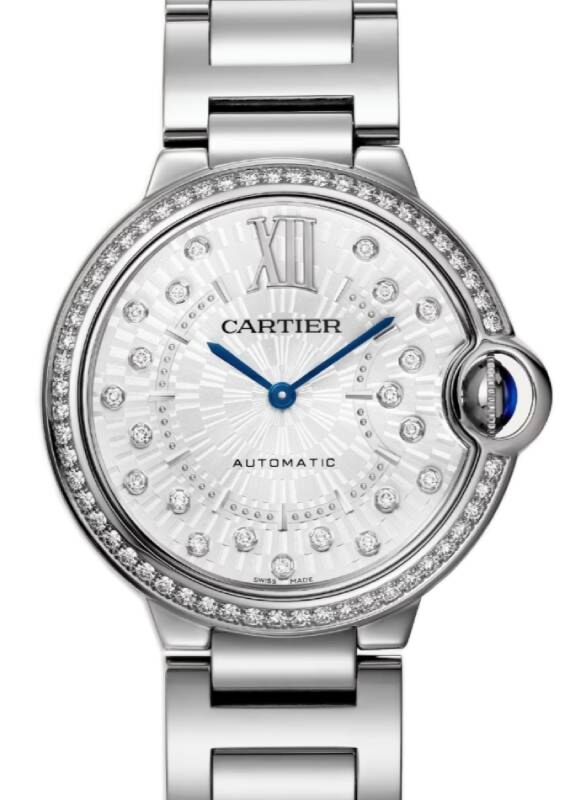 Cartier Ballon Bleu de Cartier Steel Diamond Bezel 36mm Silver Dial W4BB0036