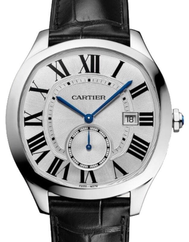 Cartier Drive de Cartier Men's Watch Large Automatic Stainless Steel Silver Dial Alligator Leather Strap WSNM0004 - BRAND NEW