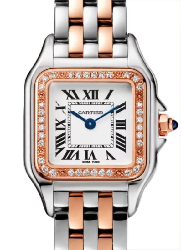 Cartier Panth?re de Cartier Small Quartz Stainless Steel/Rose Gold Diamonds W3PN0006
