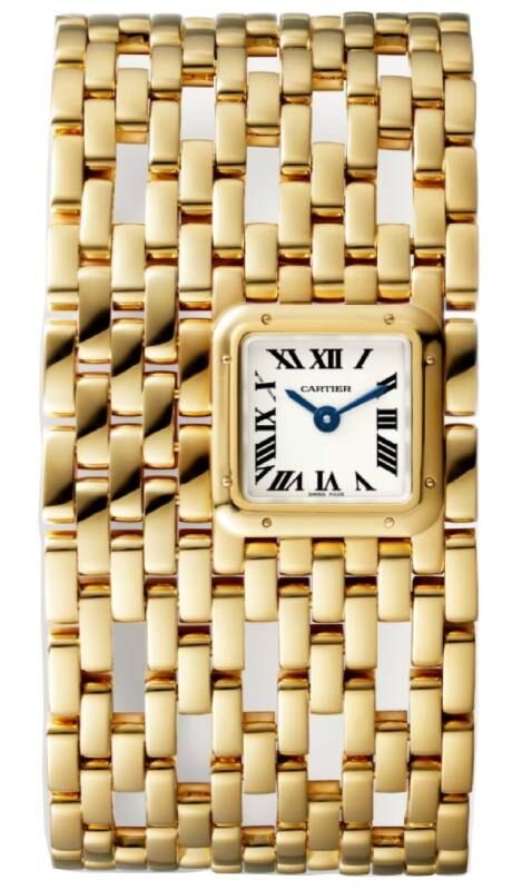 Panthere de Cartier Cuff Quartz Yellow Gold Silver Dial WGPN0018