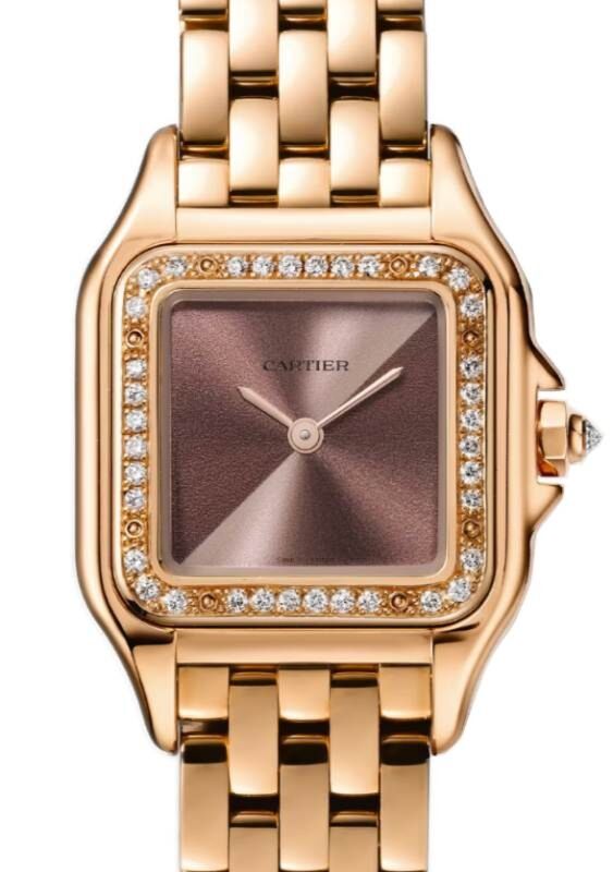 Panthere de Cartier Small Quartz Rose Gold/Diamonds Brown Dial WJPN0035