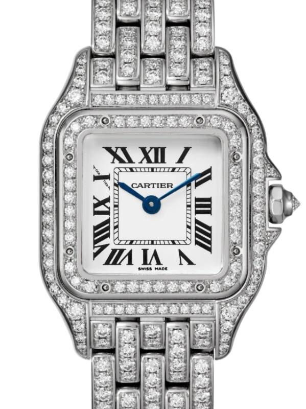 Panthere de Cartier Small Quartz White Gold/Diamond Pave Silver Dial HPI01129