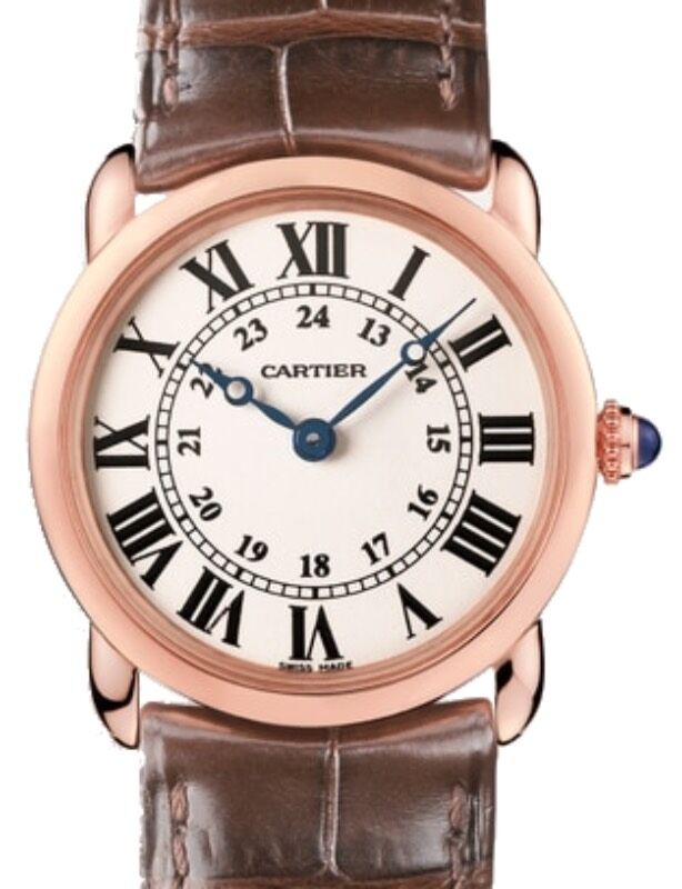 Cartier Ronde Louis Cartier Ladies Watch Quartz Rose Gold 29mm Silver Dial Alligator Leather Strap W6800151 - BRAND NEW