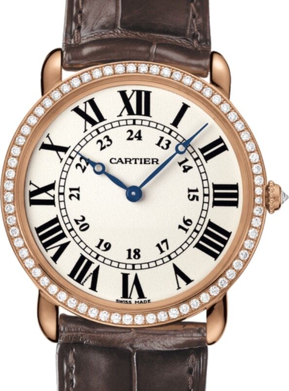 Cartier Ronde Louis Cartier Manual Winding Rose Gold 36mm Silver Dial Alligator Leather Strap WR000651 - BRAND NEW