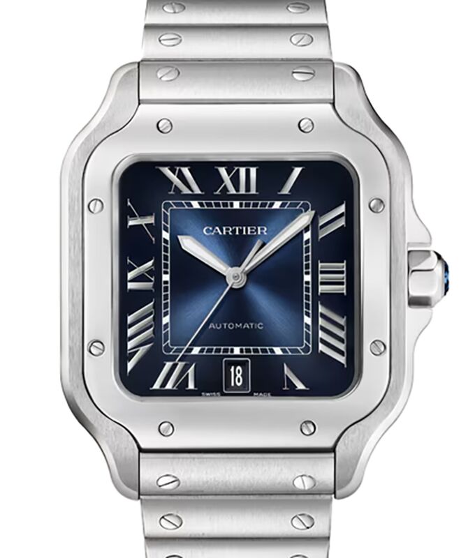 Cartier Santos de Cartier Large Stainless Steel PVD Bezel