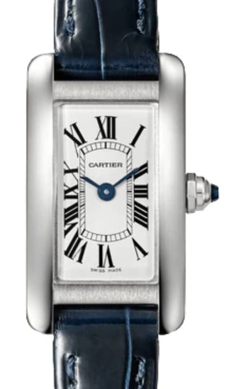 Cartier Tank Am?ricaine Ladies Watch Mini Quartz Stainless Steel Silver Dial Leather Strap WSTA0032 - BRAND NEW