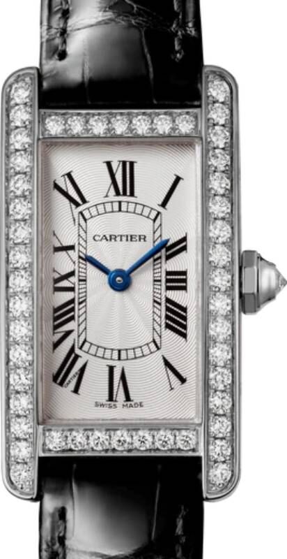 Cartier Tank Am?ricaine Ladies Watch Small Quartz White Gold Diamond Bezel Silver Dial Leather Strap WJTA0003 - BRAND NEW